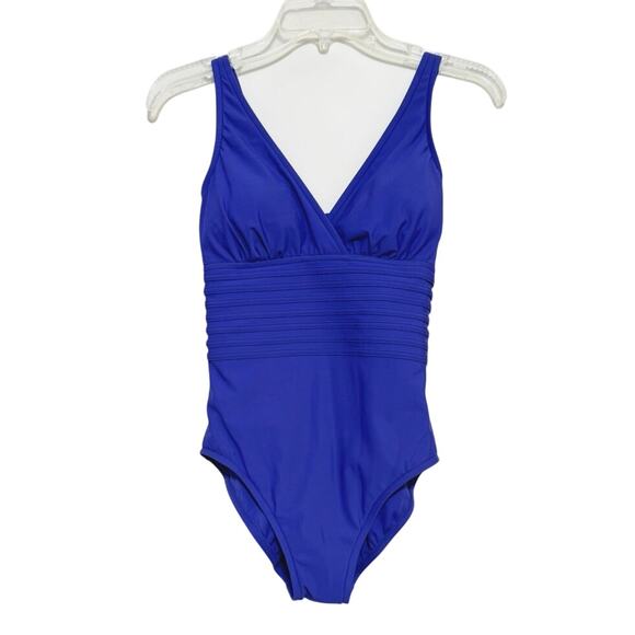 Women’s One Piece Flattering Full Coverage Swimsuit Size Medium 8-10 Blue UPF50+ - Picture 3 of 8